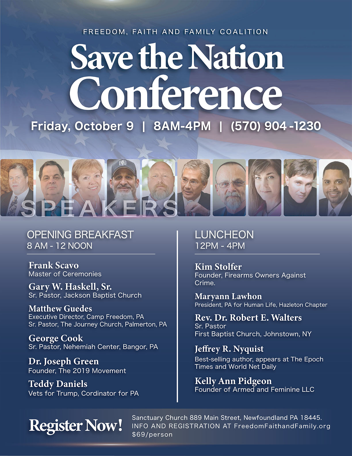 FFFC “Save the Nation” Conference - October 9, 2020 - Freedom, Faith and Family Coalition - We hold these truths to be self-evident